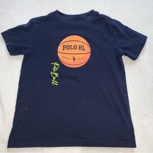 Polo Ralph Lauren‎ navy blue basketball crew neck tee t- shirt age 5